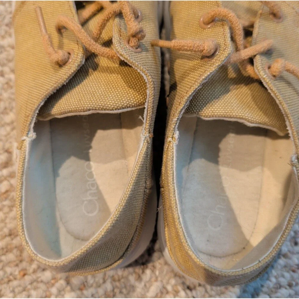 Chaco Chillos Sneaker Womens US 6 Tan Canvas Lace Up Casual Luvseat
